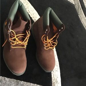 Timberland Brown Boots with Green Interior